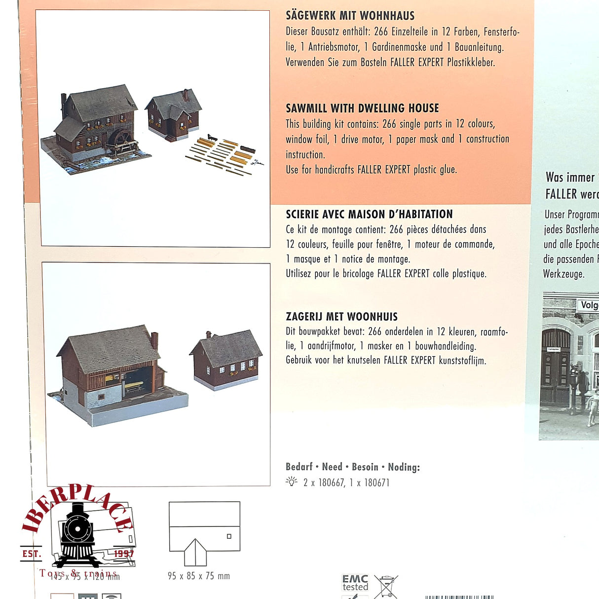 💡 Faller 191765 Aserradero con vivienda Kit de montaje H0 escala 1:87 E18