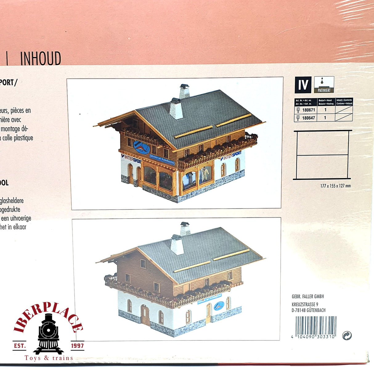 💡 Faller 130331 Casa con tiendas intersport y negocios Kit de montaje H0 escala 1:87 E18