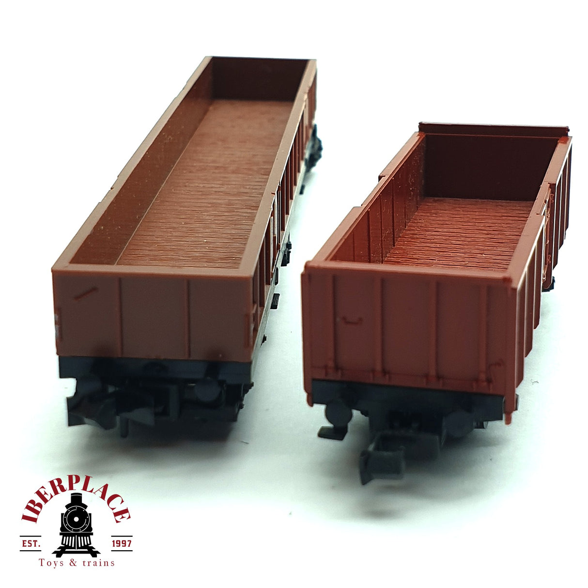 ♻️ 2da mano - 2x Fleischmann vagones de borde altos EUROP DB N escala 1:160 E16