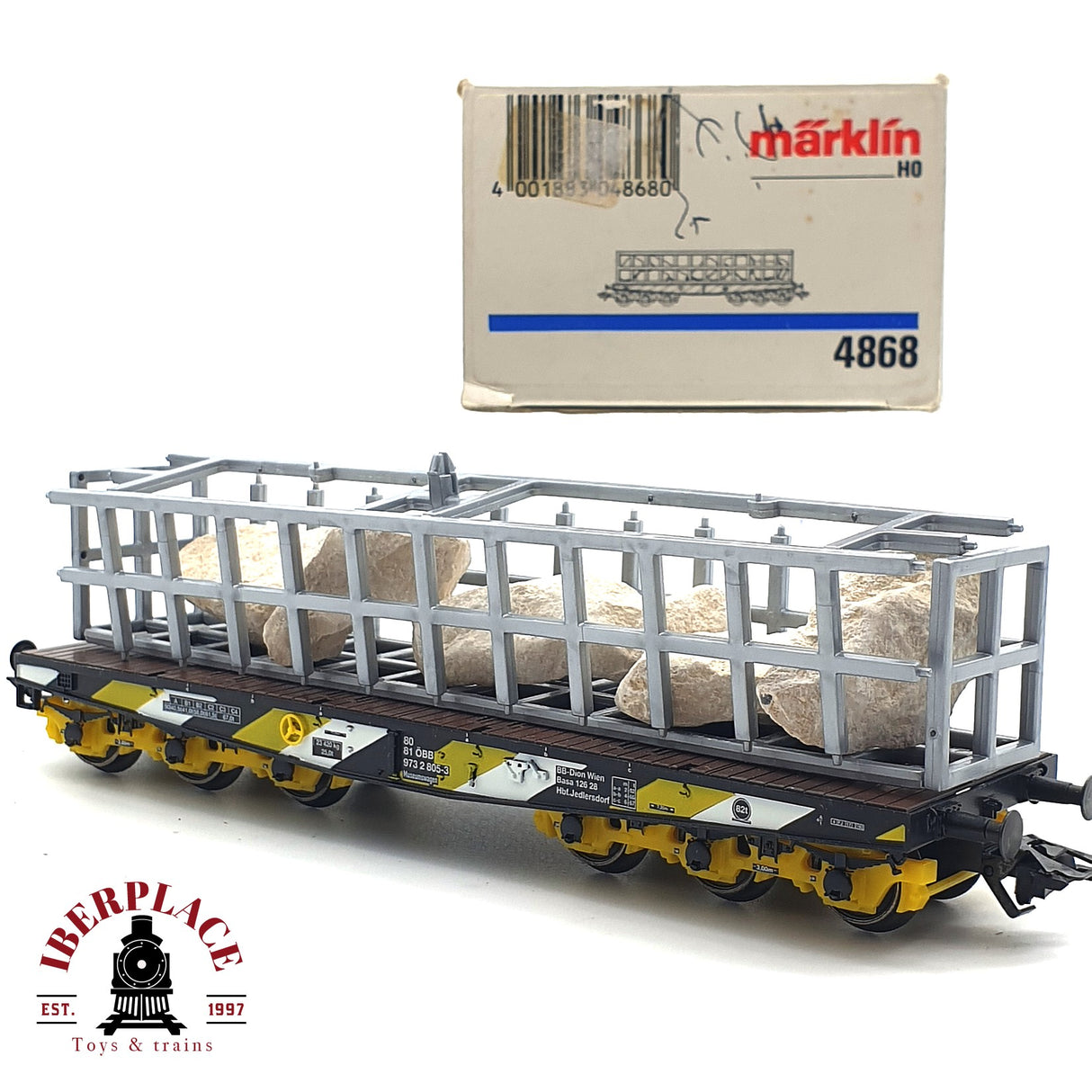 ♻️ Märklin 4868 vagón plataforma ÖBB con piedras H0 escala 1:87 E17