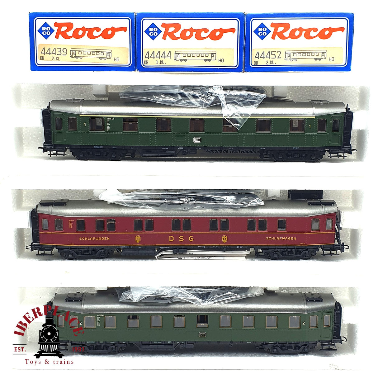 ♻️ DC 3x Roco vagones pasajeros Clase 2 DSG coche cama DB H0 escala 1:87 E17