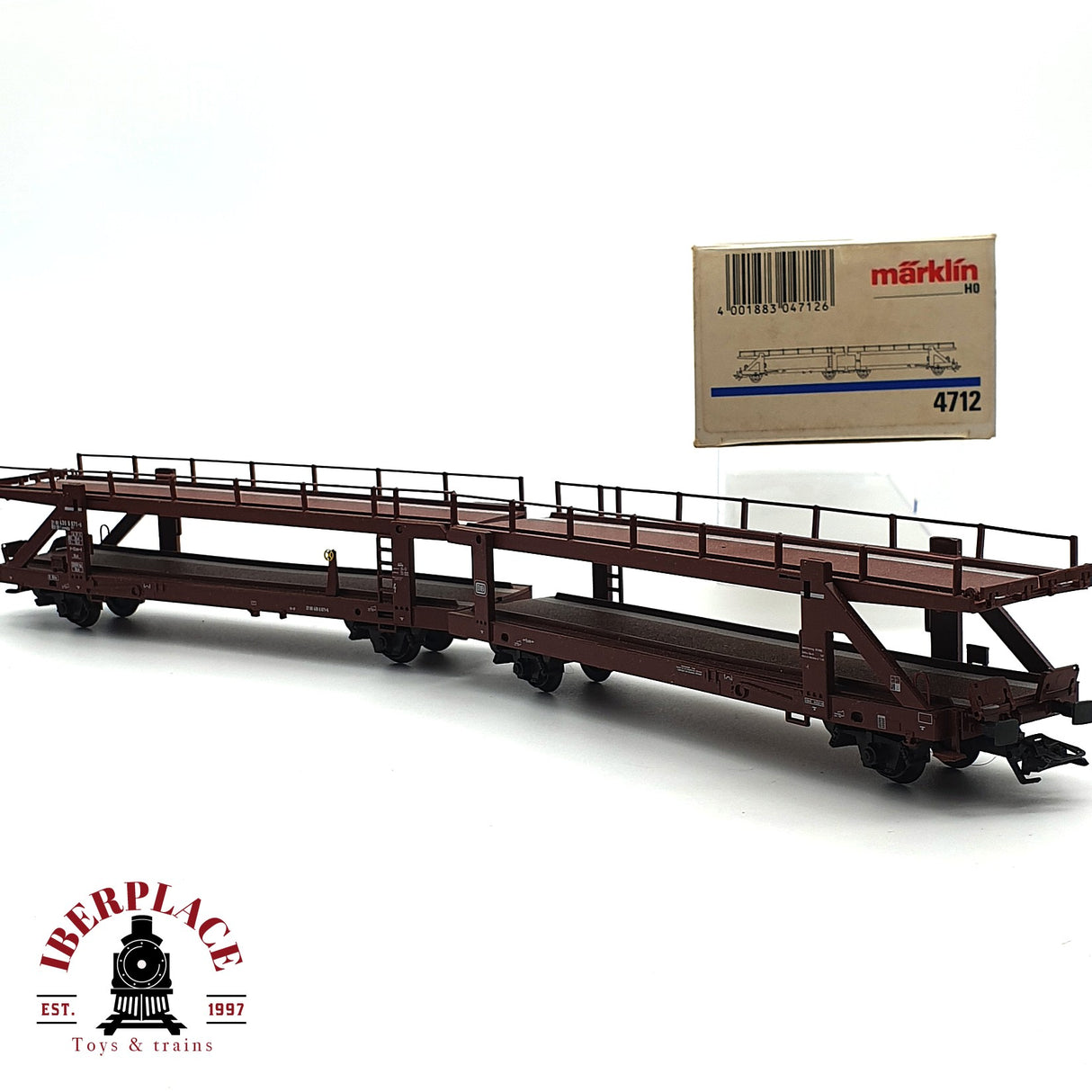 ♻️ Märklin 4712 vagón porta coches de doble piso DB H0 escala 1:87 E17