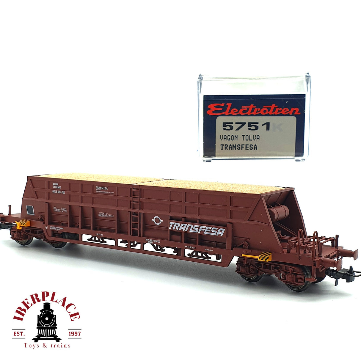 💡DC Electrotren 5751 vagón Tolva Transfesa con gravilla RENFE 662 H0 escala 1:87 A22