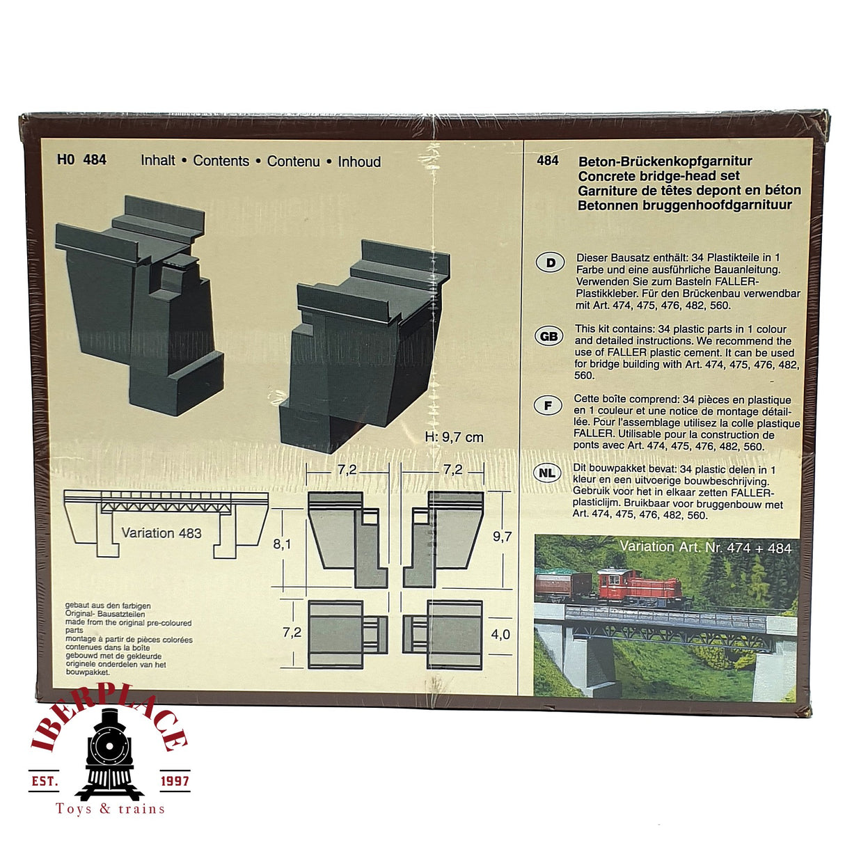 💡 Faller 484 Conjunto de cabezales de puente Kit de montaje H0 escala 1:87 E18