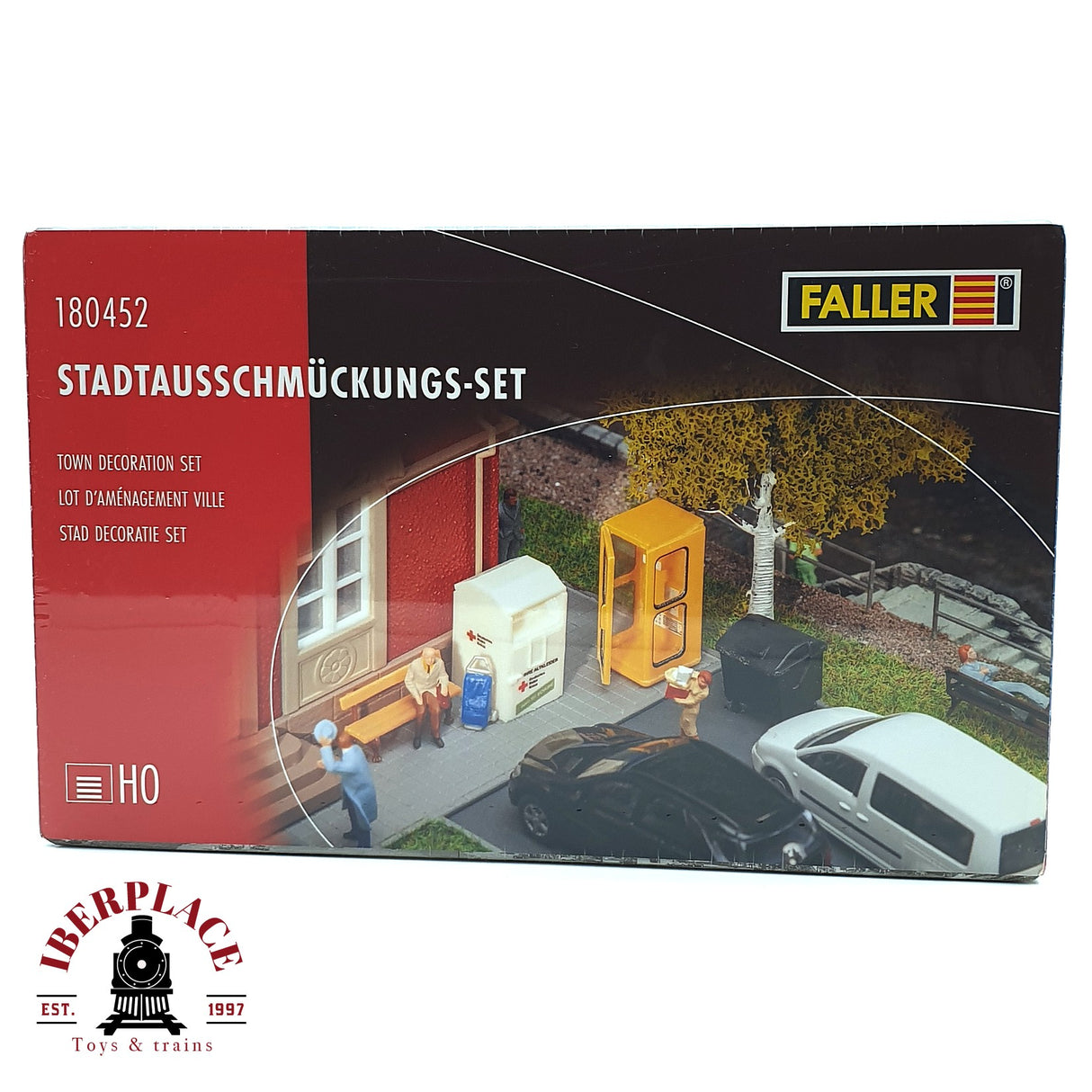 💡 Faller 180452 Set de decoración urbana Kit de montaje H0 escala 1:87 E18