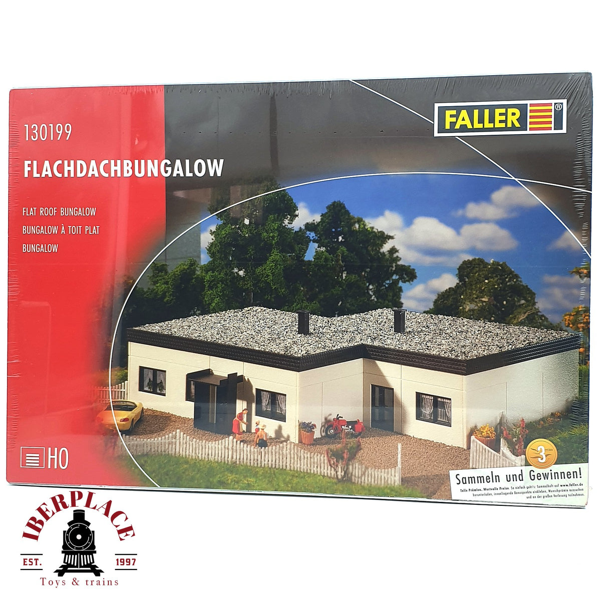 💡 Faller 130199 Bungalow con techo plano Kit de montaje H0 escala 1:87 E18