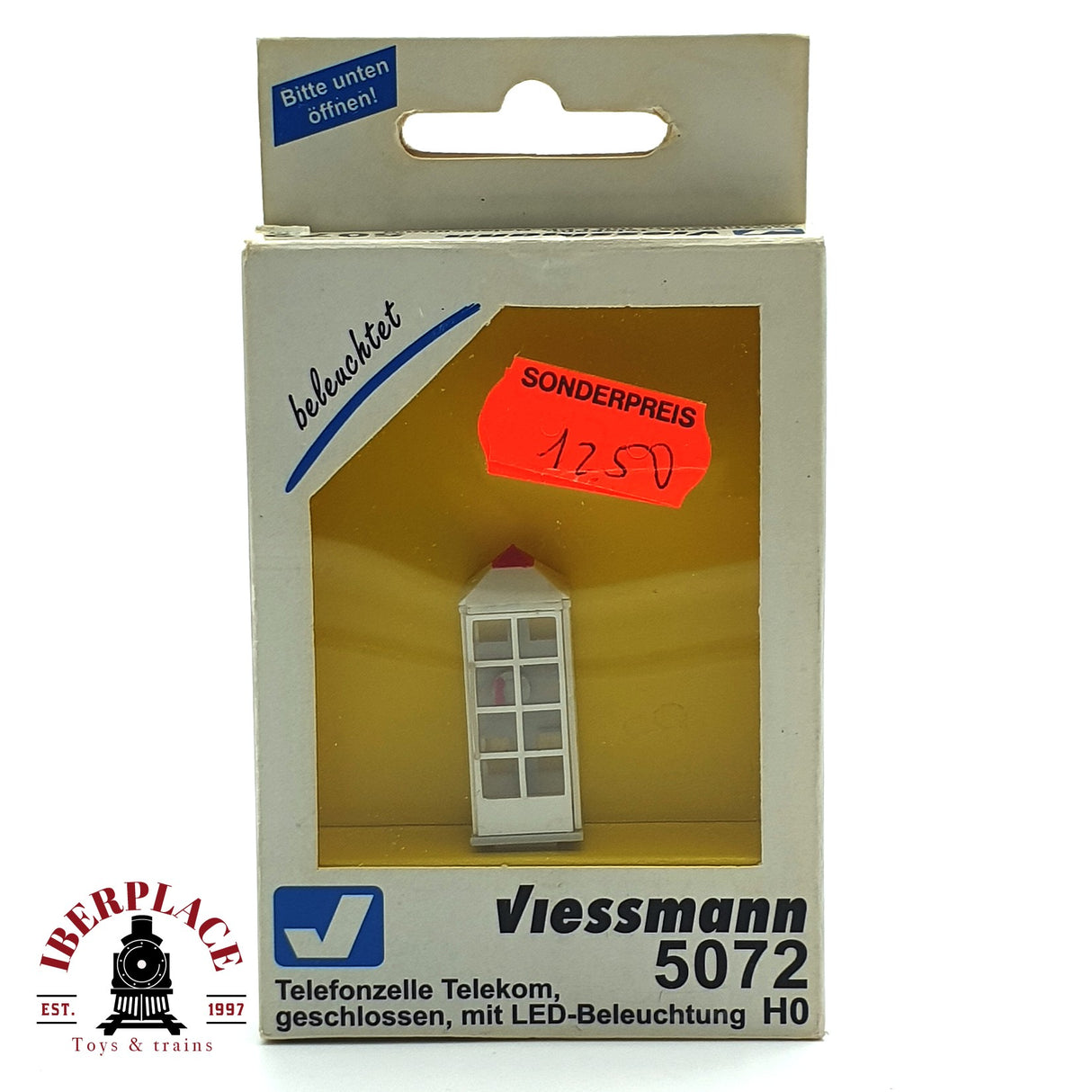 💡 Viessmann 5072 Cabina telefónica con luz LED H0 escala 1:87 E18