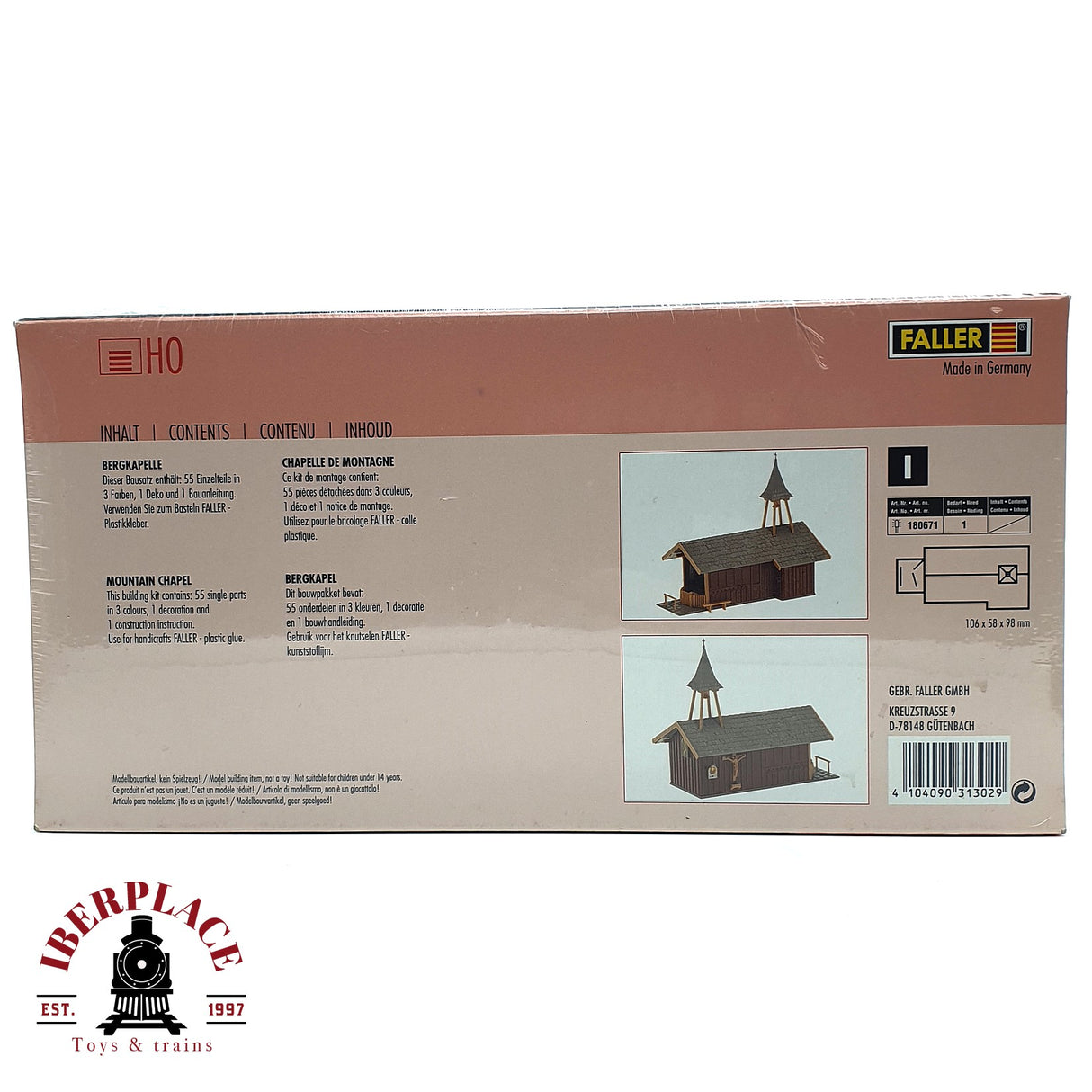 💡 Faller 131302 Capilla de montaña Kit de montaje H0 escala 1:87 E18