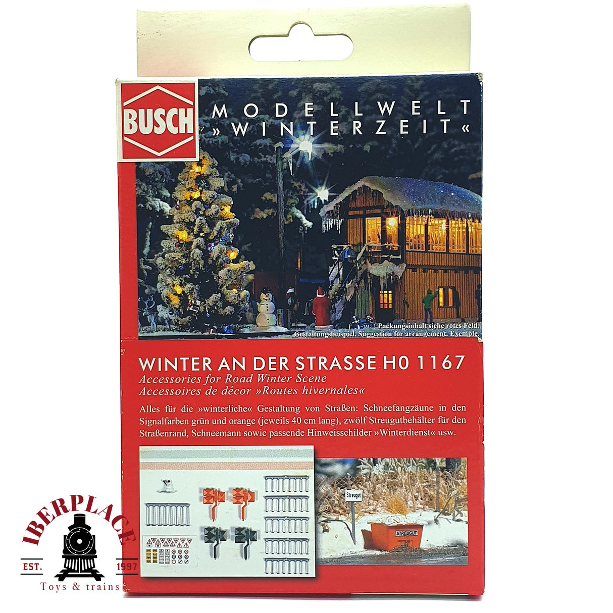 💡 Busch 1167 Set de decoración Invierno en la calle H0 escala 1:87 E18