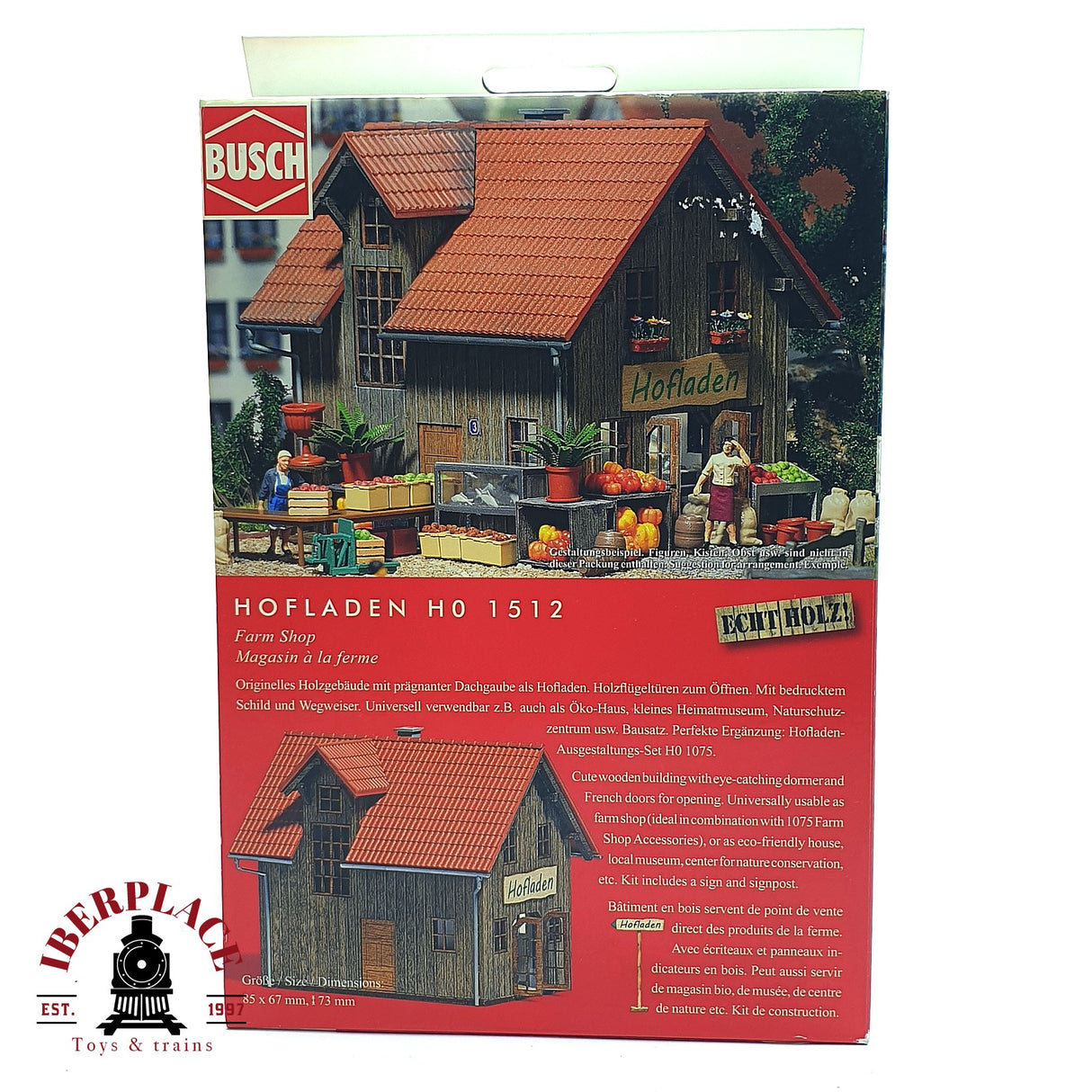 💡 Busch 1512 Tienda de la granja Kit de montaje H0 escala 1:87 E18