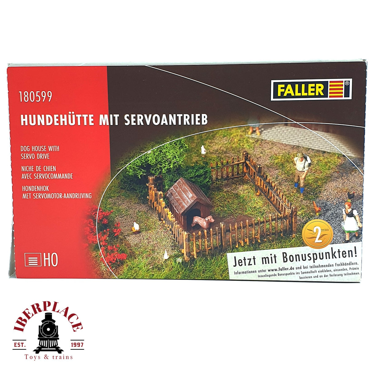 💡 Faller 180599 Caseta para perros con accionamiento servo Kit de montaje H0 escala 1:87 E18