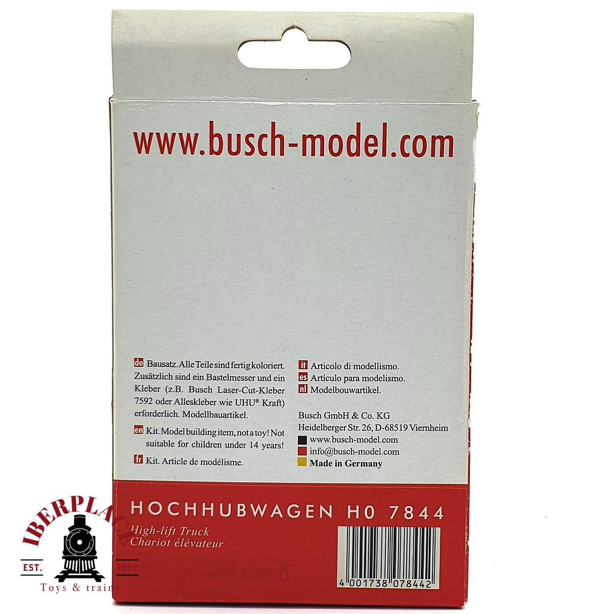 💡 Busch 7844 carretilla elevadora Kit de montaje H0 escala 1:87 E18