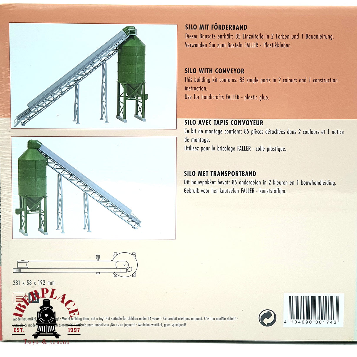 💡 Faller 130174 Silo de caída con cinta transportadora Kit de montaje H0 escala 1:87 E18