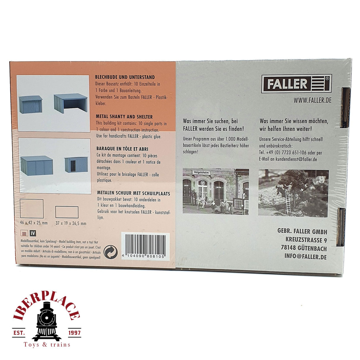 💡 Faller 180810 Caseta de chapa y refugio Kit de montaje H0 escala 1:87 E18