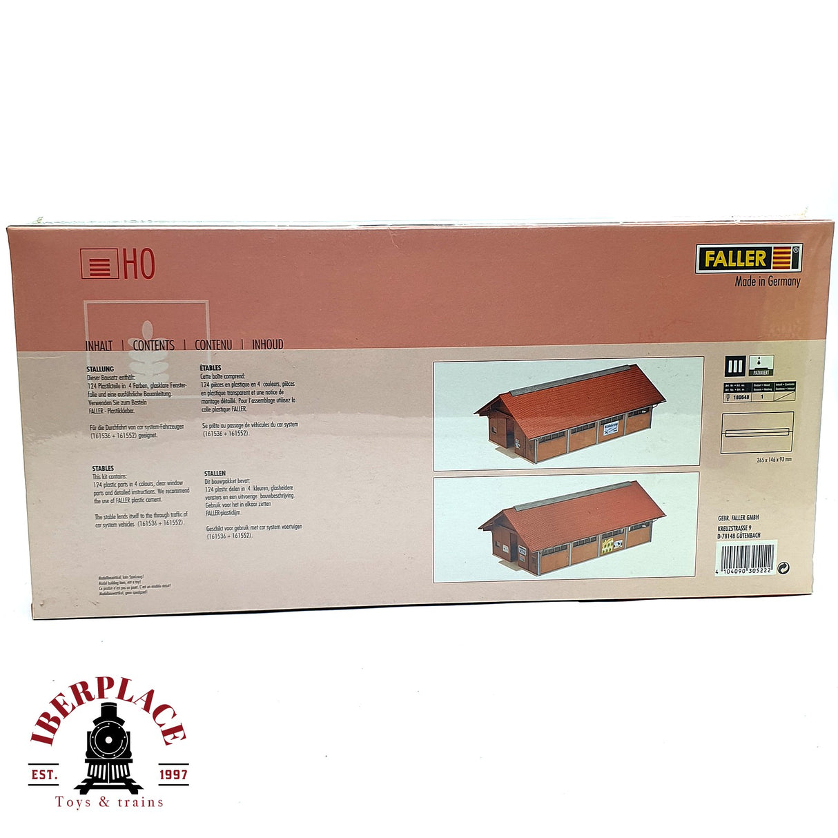 💡 Faller 130522 Establo Kit de montaje H0 escala 1:87 E18