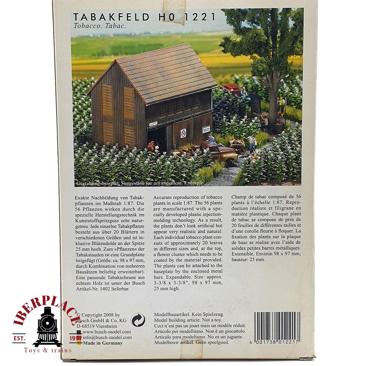 💡 Busch 1221 Plantas de tabaco Siembra de tabaco kit de montaje H0 escala 1:87 E18