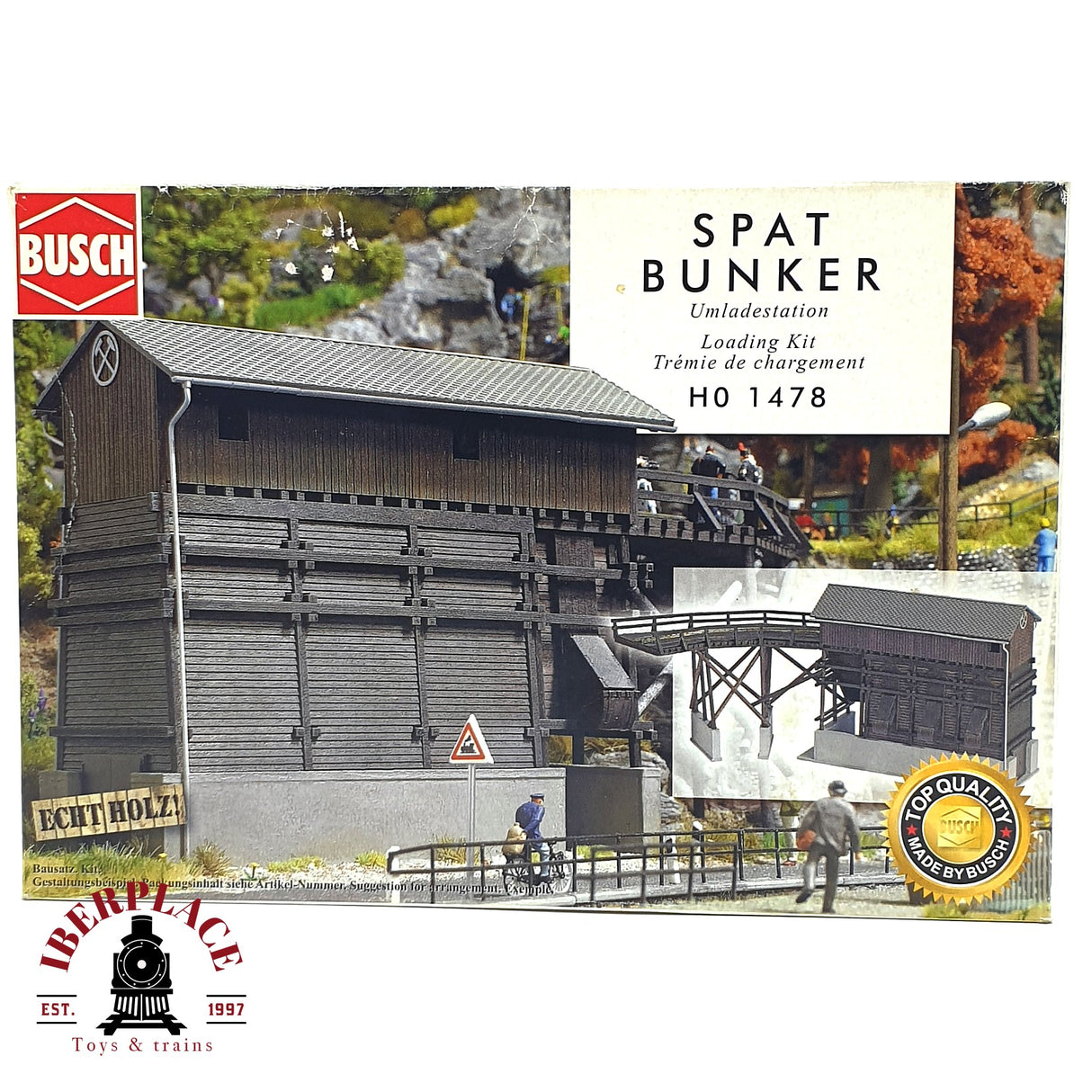 💡 Busch 1478 Tolva de carga de carbón en madera kit de montaje H0 escala 1:87 E18