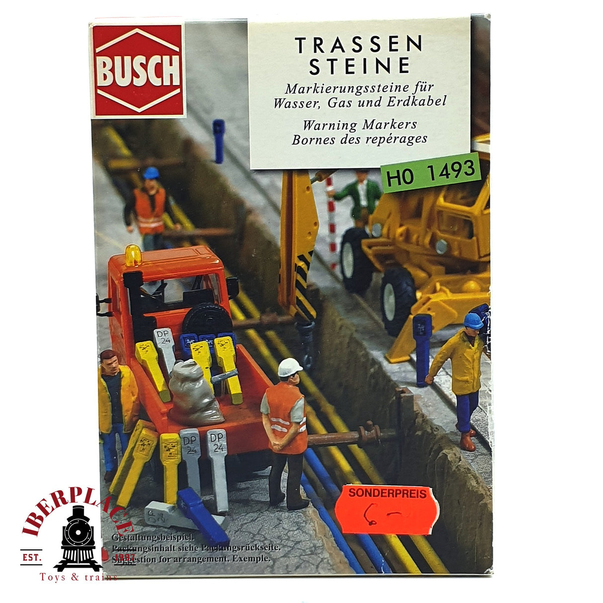 💡 Busch 1493 Marcadores para tuberías de agua y gas Kit de montaje H0 escala 1:87 E18