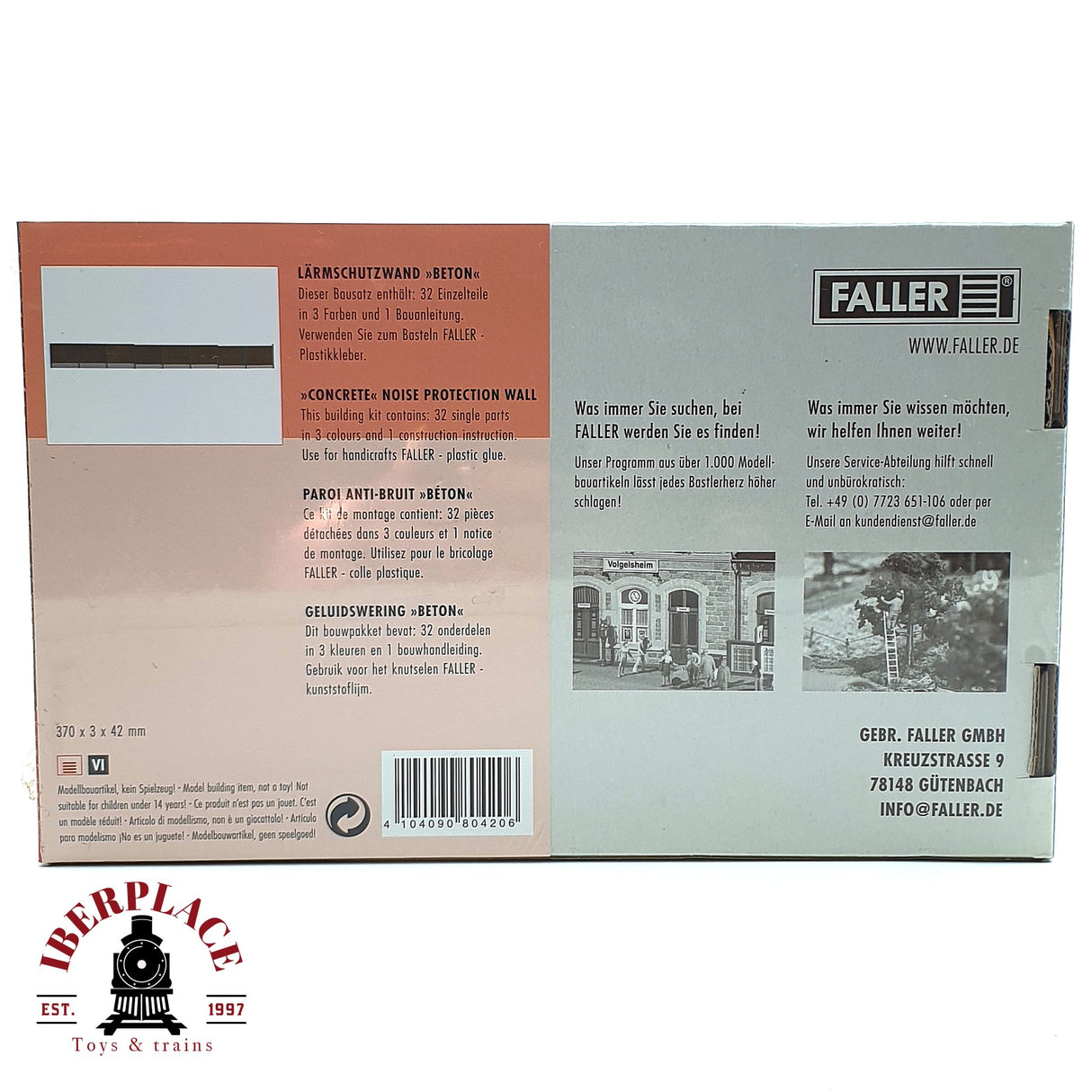 💡 Faller 180420 Muro de protección acústica Kit de montaje H0 escala 1:87 E18