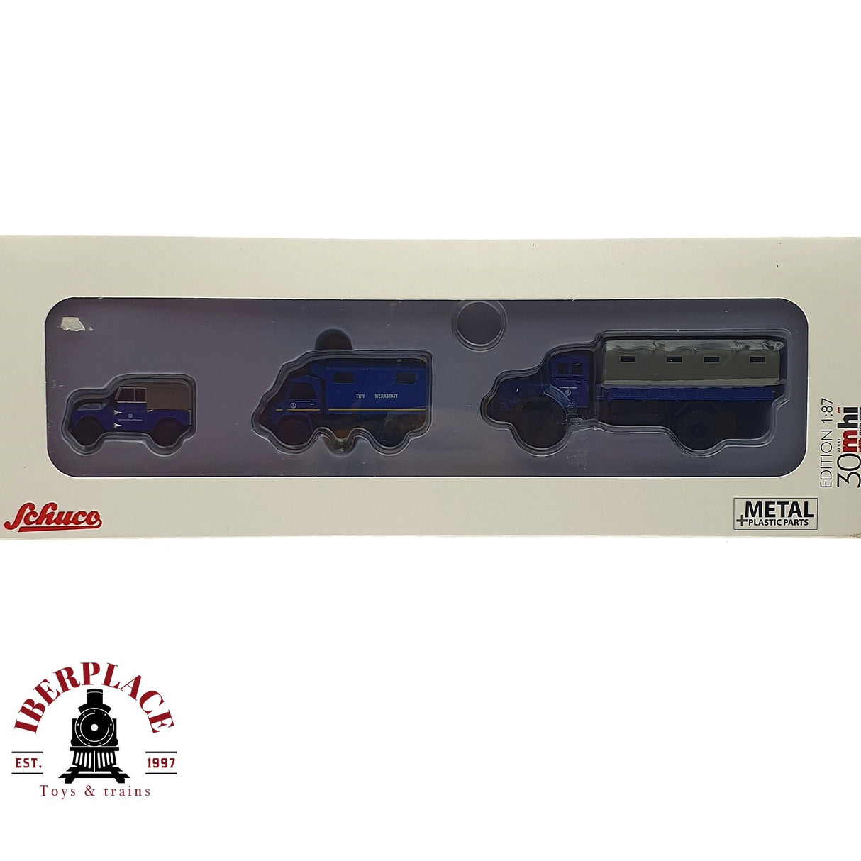 💡 Schuco Märklin 45 265 6000 Vehículos THW WERKSTATT en metal H0 escala 1:87 E18