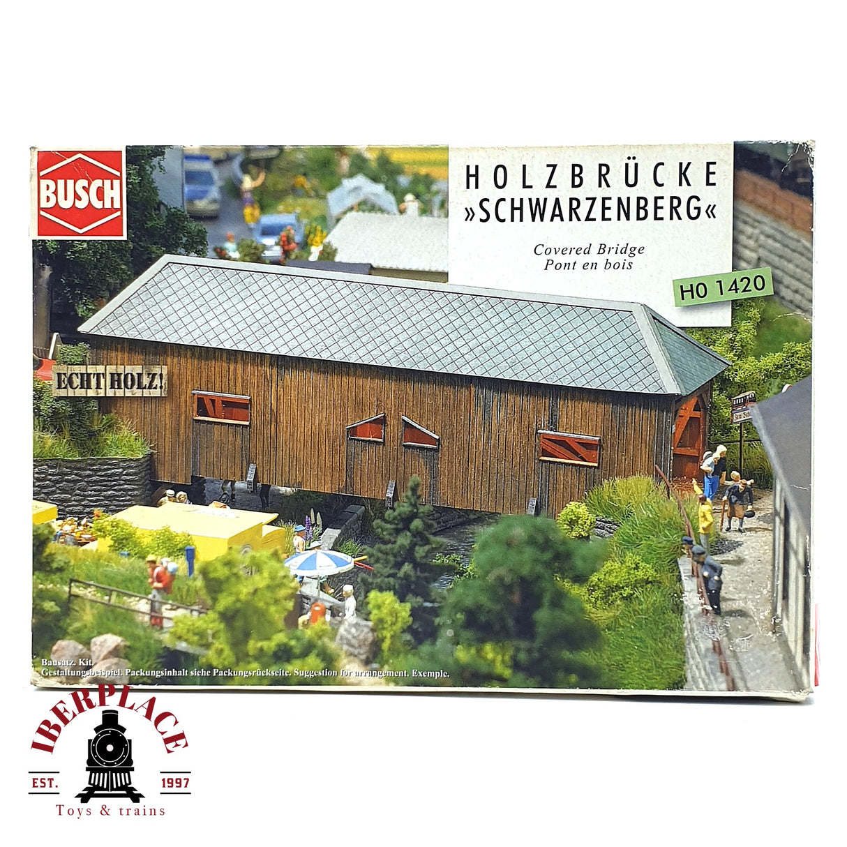 💡 Busch 1420 Puente de madera de Schwarzenberg Kit de montaje H0 escala 1:87 E18