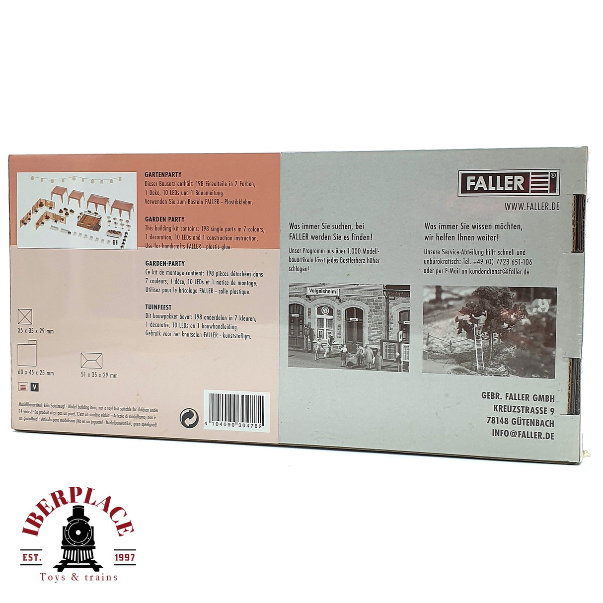 💡 Faller 130478 Fiesta en el jardín Kit de montaje H0 escala 1:87 E18