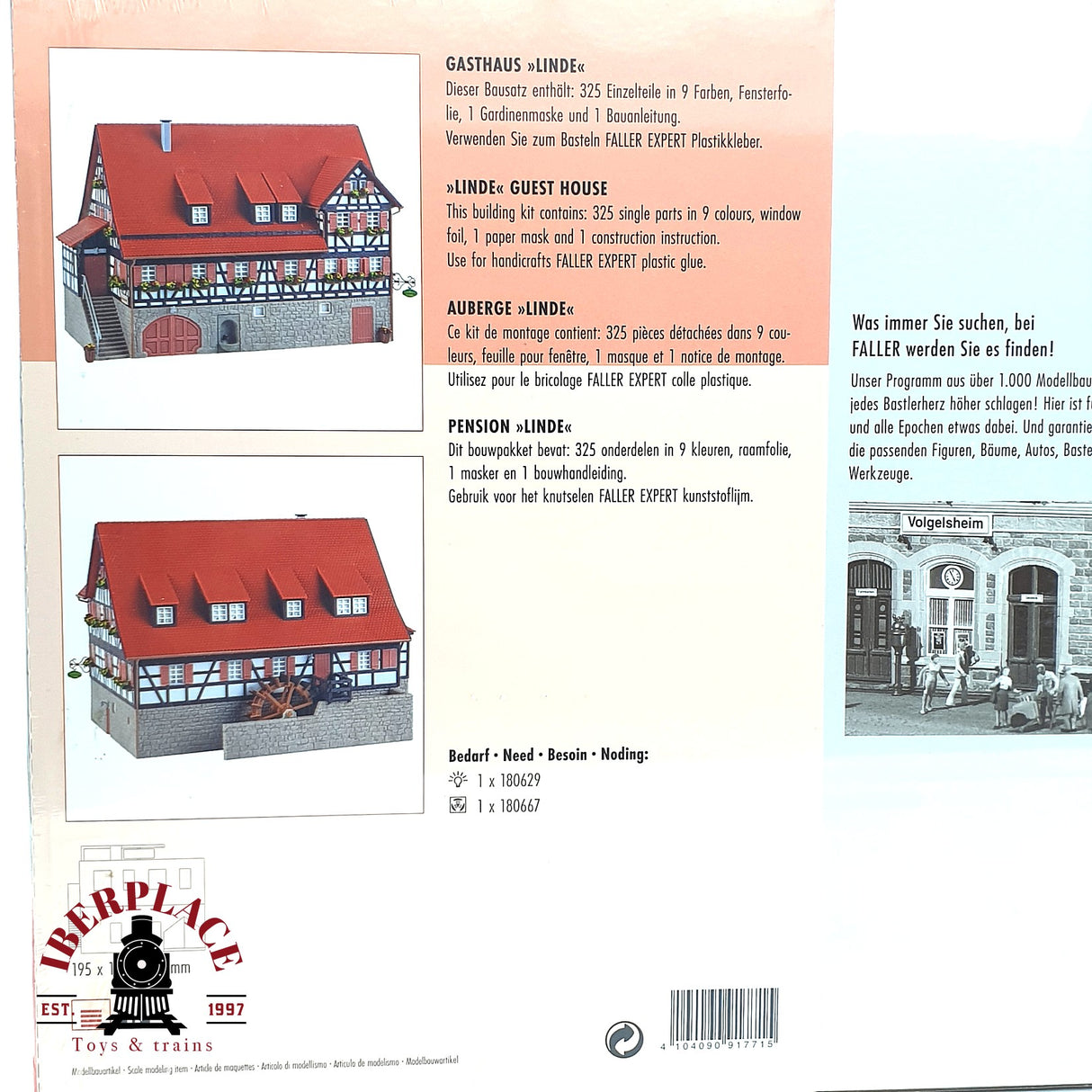 💡 Faller 191771 Restaurante Linde Kit de montaje H0 escala 1:87 E18