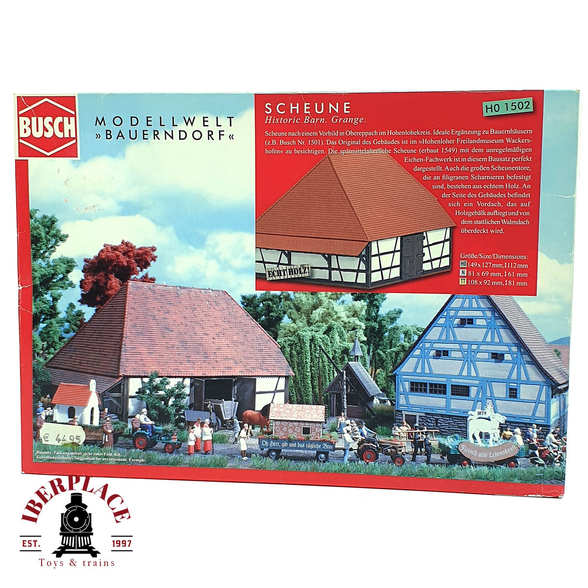 💡 Busch 1502 Granero Kit de montaje H0 escala 1:87 E18