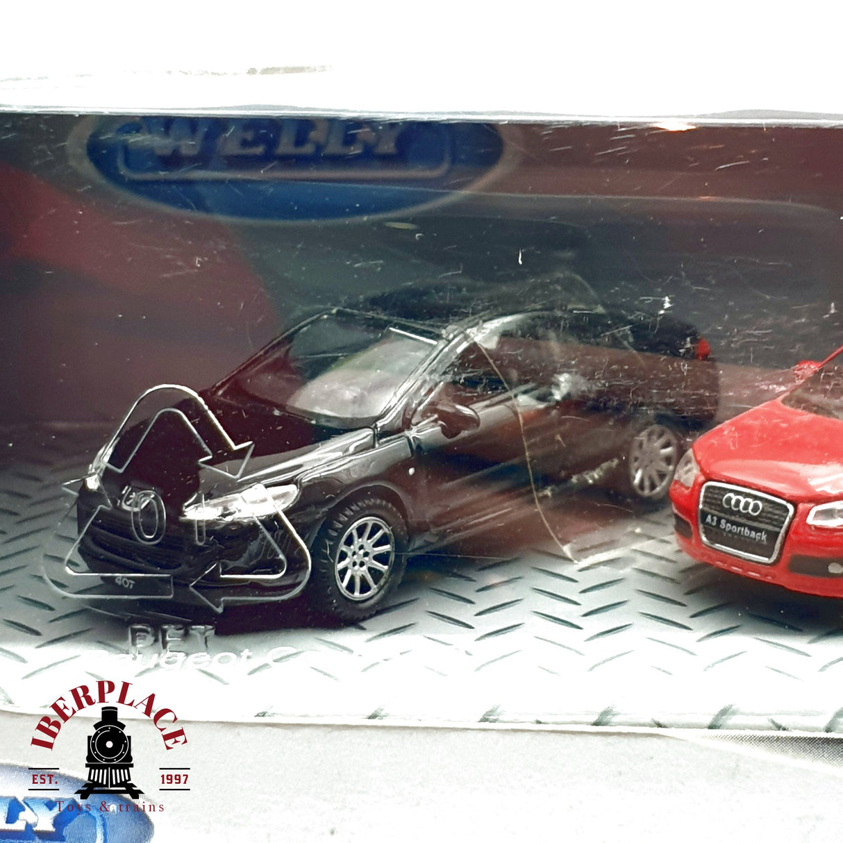 ♻️ Welly Set de coches Peugeot, Audi, Porsche, Mercedes H0 escala 1:87 E20