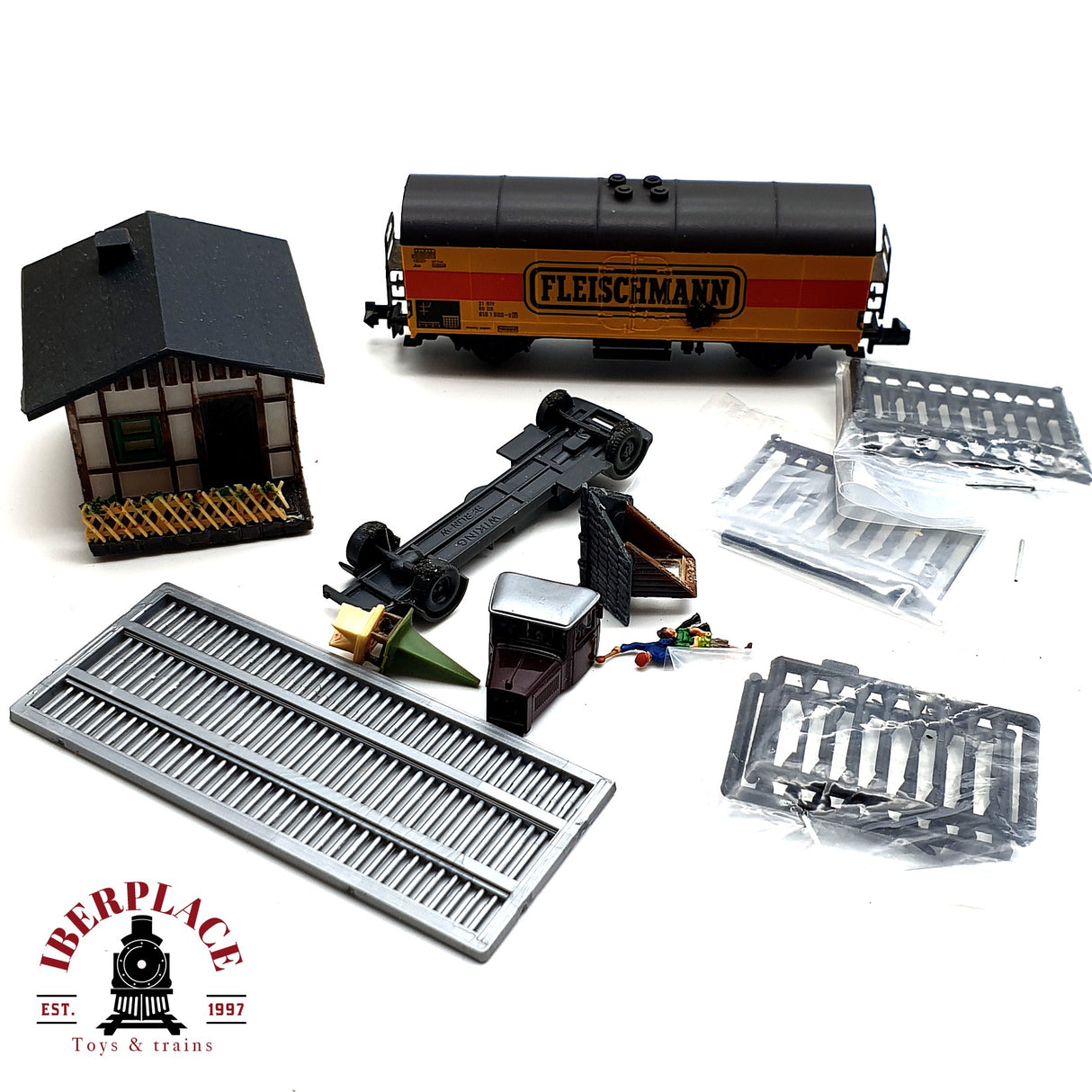 ♻️ Fleischmann vagón piezas accesorios vallas caseta etc N escala 1:160 V10