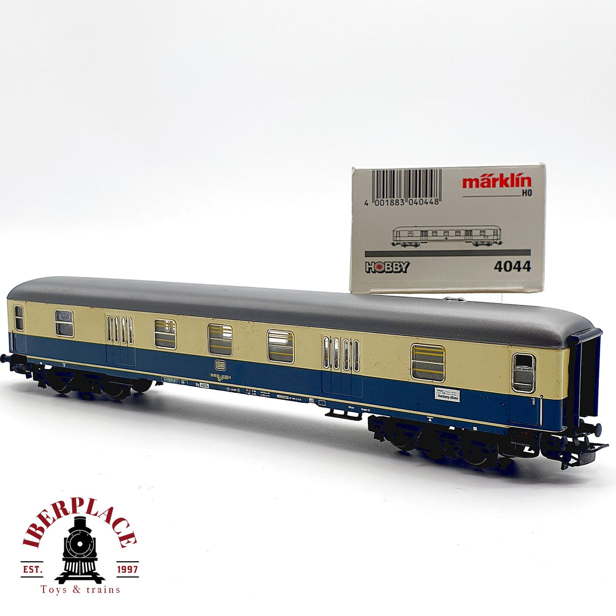 ♻️ Märklin 4044 Vagon pasajeros 2a clase DB azul/crema Blechwagen H0 1:87 AC