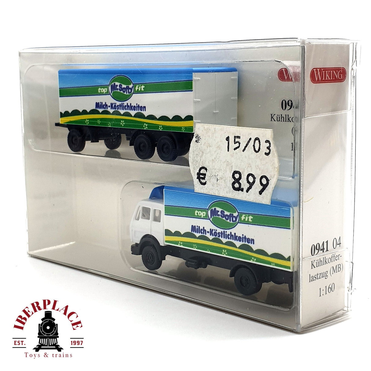 ♻️ WIKING 0941 04 Camion con remolque Mercedes Benz MB Mr Softy N escala 1:160 E19