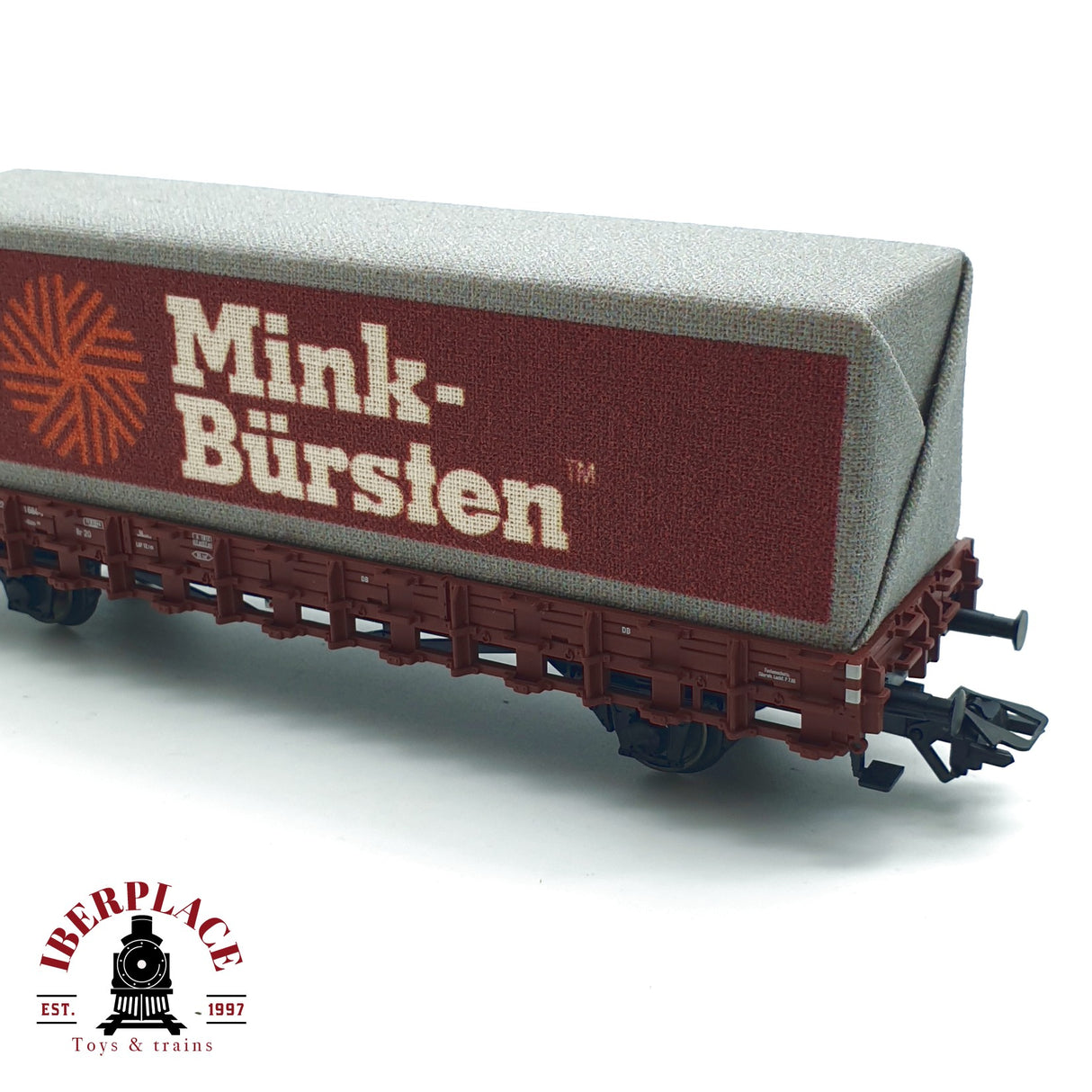 ♻️ Märklin 48112 vagón plataforma con contenedor Mink-Bürsten H0 escala 1:87 A27