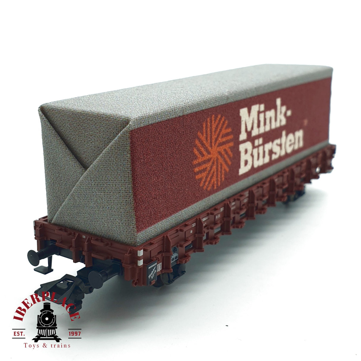 ♻️ Märklin 48112 vagón plataforma con contenedor Mink-Bürsten H0 escala 1:87 A27