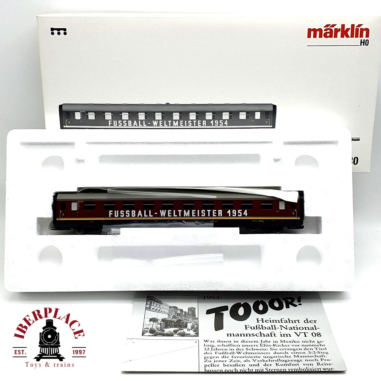 ♻️ Märklin 42080 vagón intermedio VT 08.5 Fussball Weltmeister 1954 H0 escala 1:87 E19