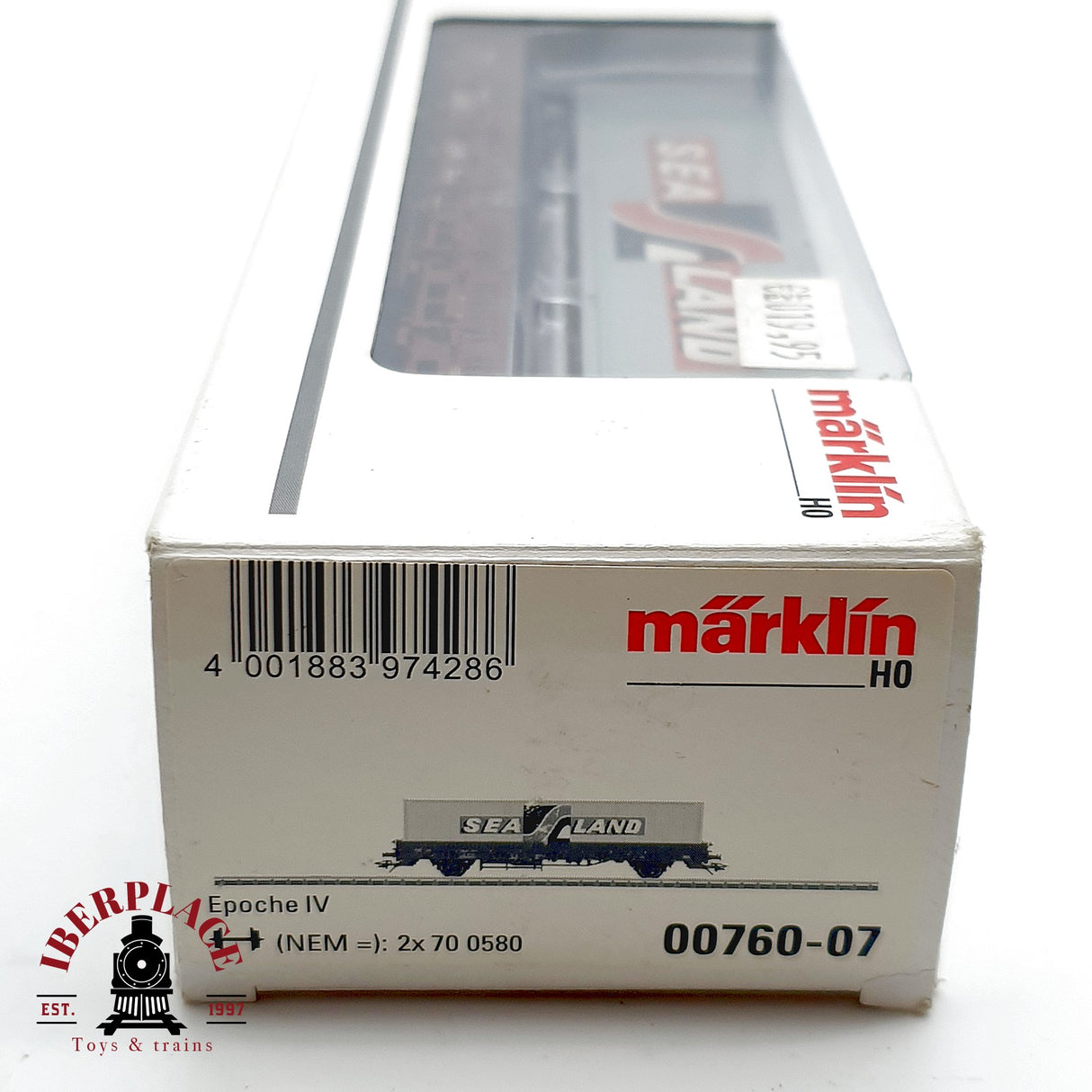 ♻️ Märklin 00760-07 Vagon portacontenedor SEA LAND Sgns DB AG H0 1:87 AC