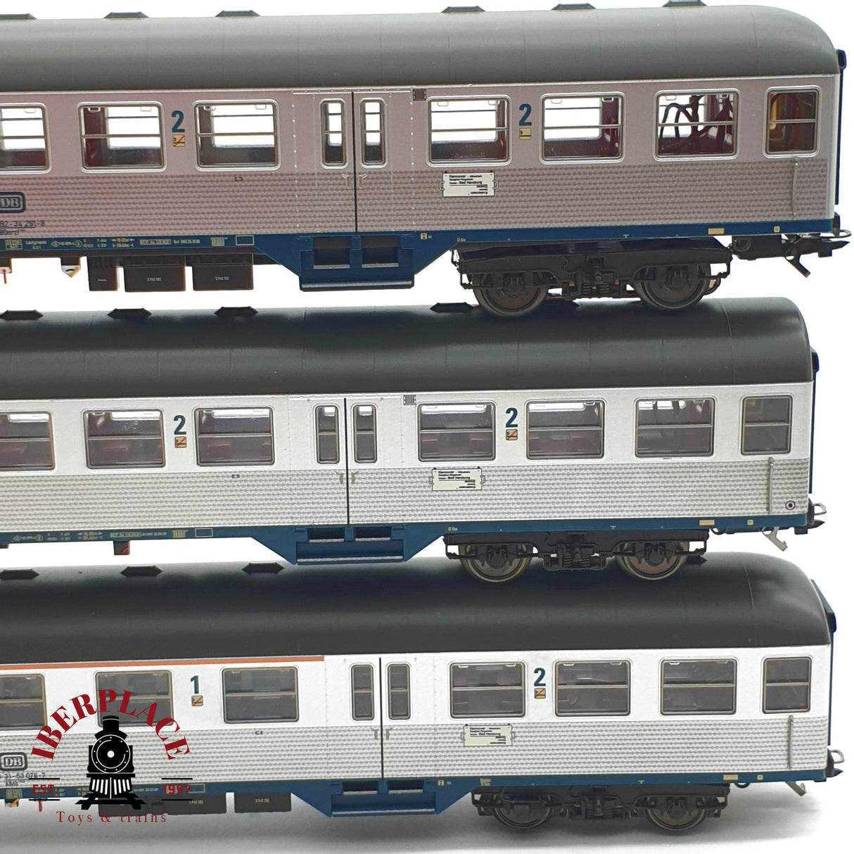 ♻️ Märklin 3x vagones pasajero y vagón piloto Silberling DB H0 escala 1:87 A27