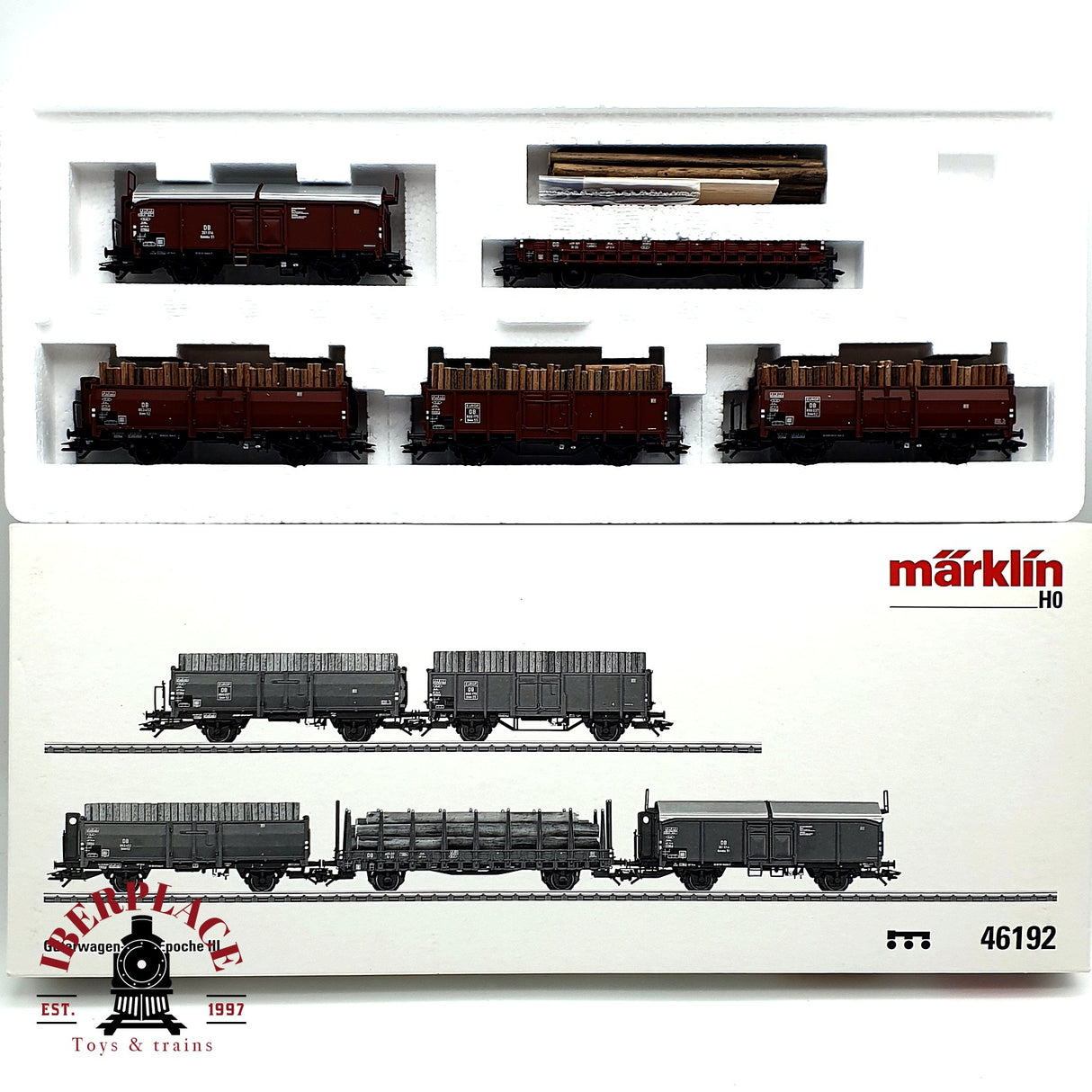 ♻️ Märklin 46132 Set de mercancias Carga de madera DB H0 escala 1:87 E19