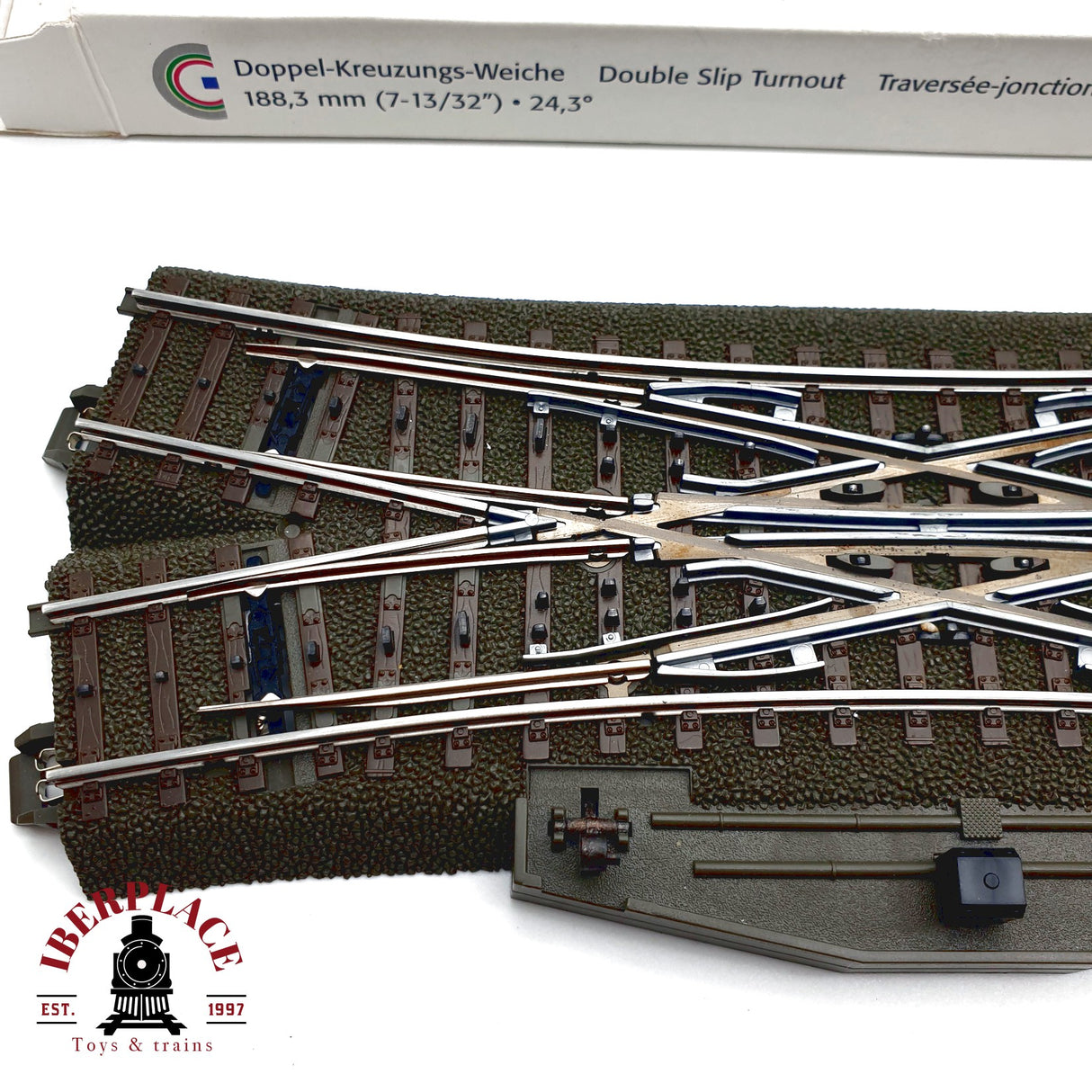 ♻️ Märklin 24620 Cruce doble 188.3mm 24.3º sistema C H0 escala 1:87 E20
