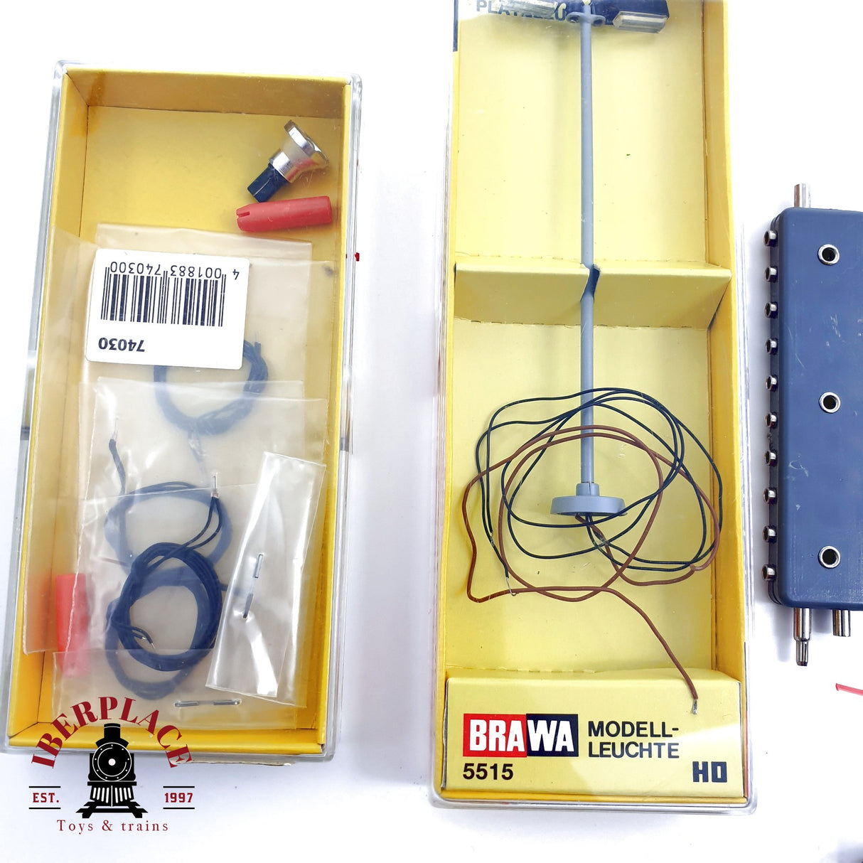 ♻️ BRAWA 7x placas de distribución Lamparas farolas anuncio con reloj H0 escala 1:87 E20