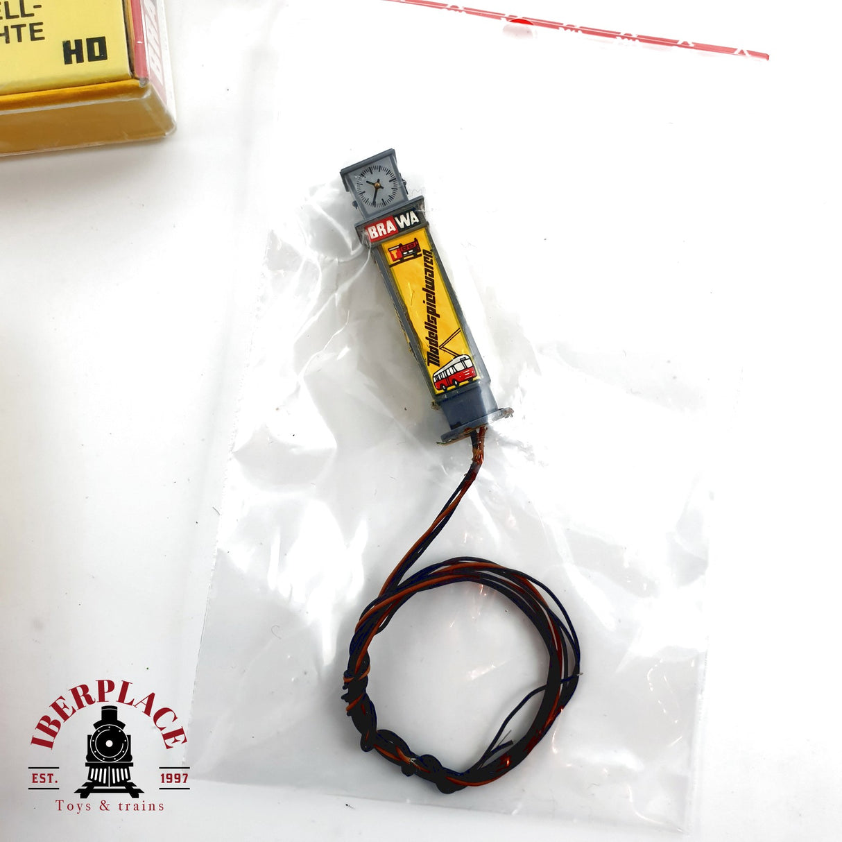 ♻️ BRAWA 7x placas de distribución Lamparas farolas anuncio con reloj H0 escala 1:87 E20