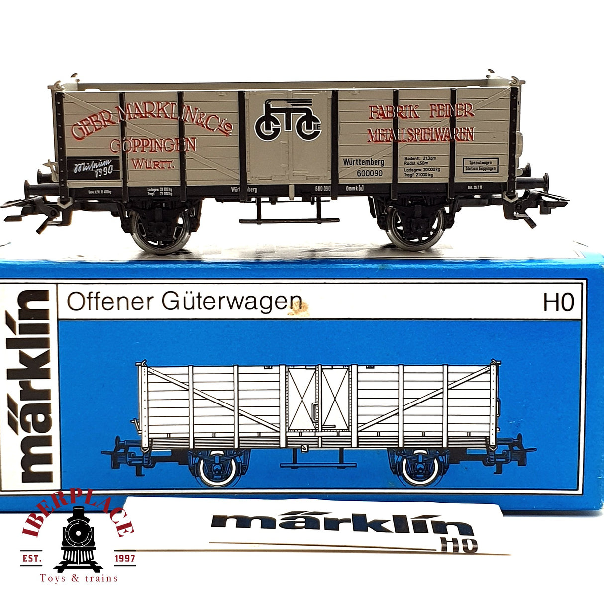 ♻️ Märklin vagón museo 1990 abierto de bordes altos H0 escala 1:87 E19