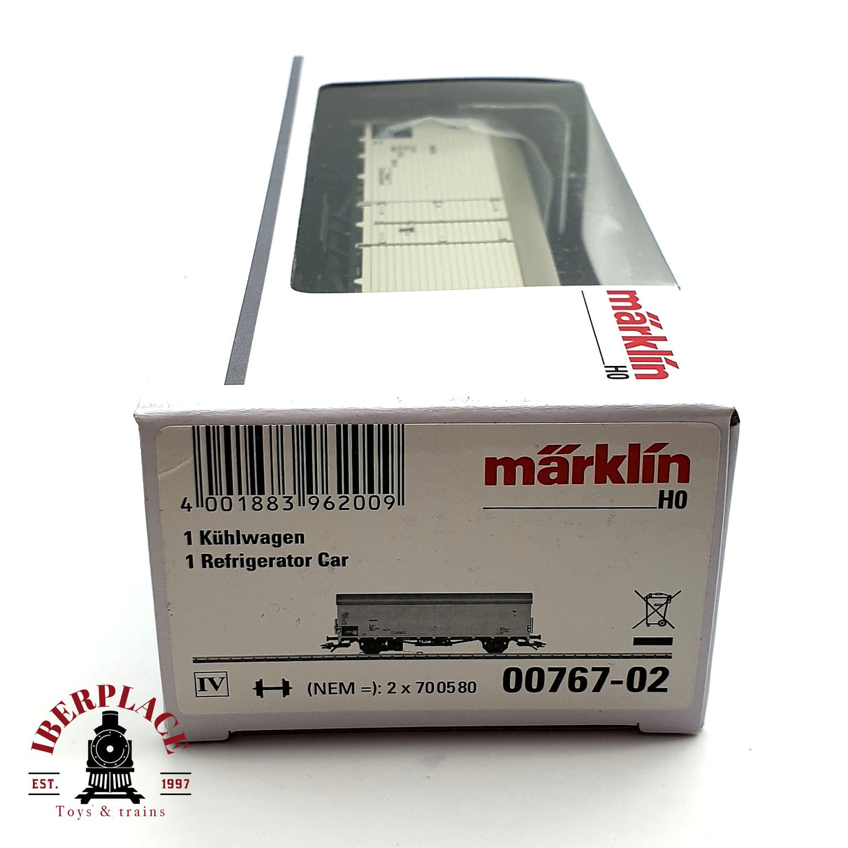 ♻️🔒 Märklin 00767 vagon de mercancias frigorífico Luces de cola rojas DB H0 escala 1:87