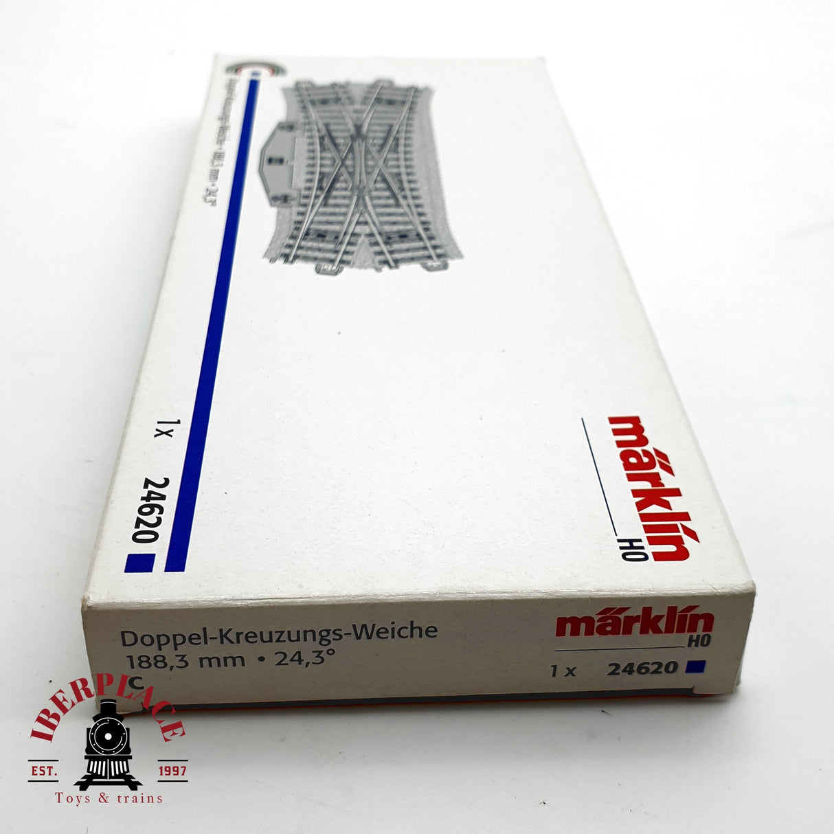 ♻️ Märklin 24620 Cruce doble 188.3mm 24.3º sistema C H0 escala 1:87 E20