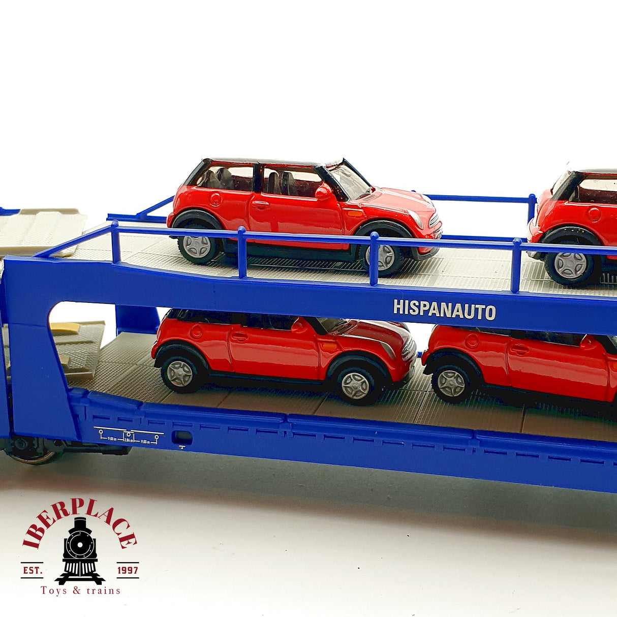 ♻️ Electrotren 6020 Vagon porte-autos TRANSFESA Hispanauto 8 Mini Cooper H0 1:87 DC
