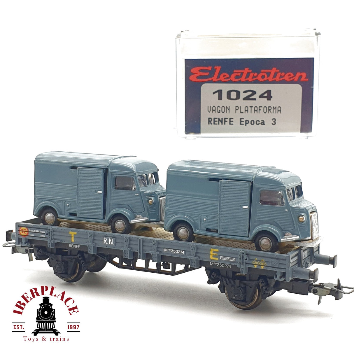 ♻️ Electrotren 1024 vagon plataforma RENFE Ep 3 con vehiculos H0 escala 1:87 A27 2/5