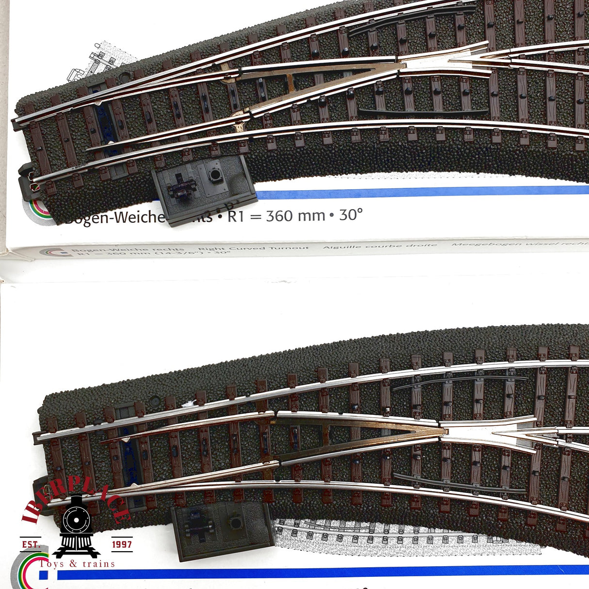 ♻️ Märklin 3x 24672 24671 desvió curvo izquierda y derecha sistema C H0 escala 1:87 E20