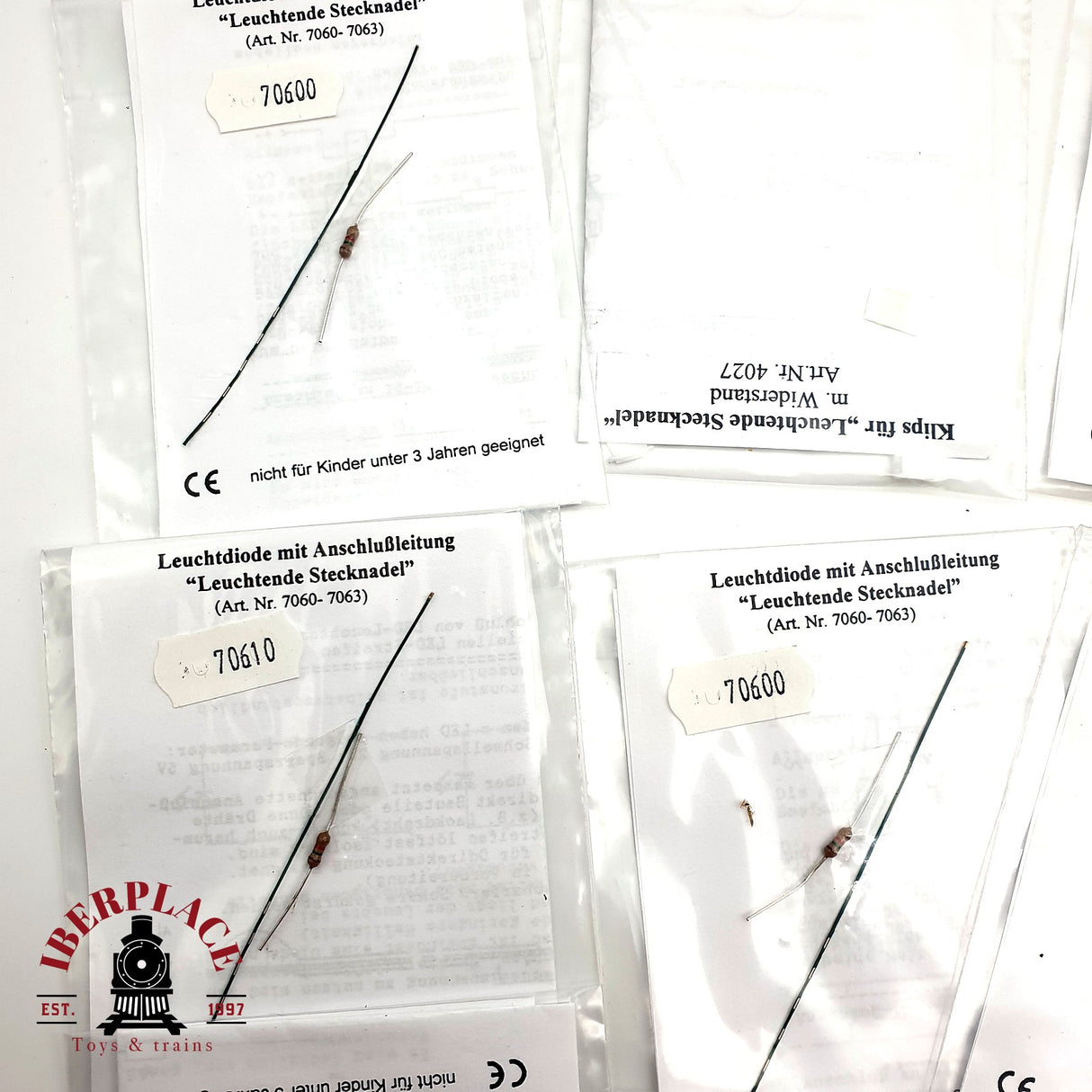 ♻️ 12x Diodo luminoso con cable de conexión H0 escala 1:87 E19