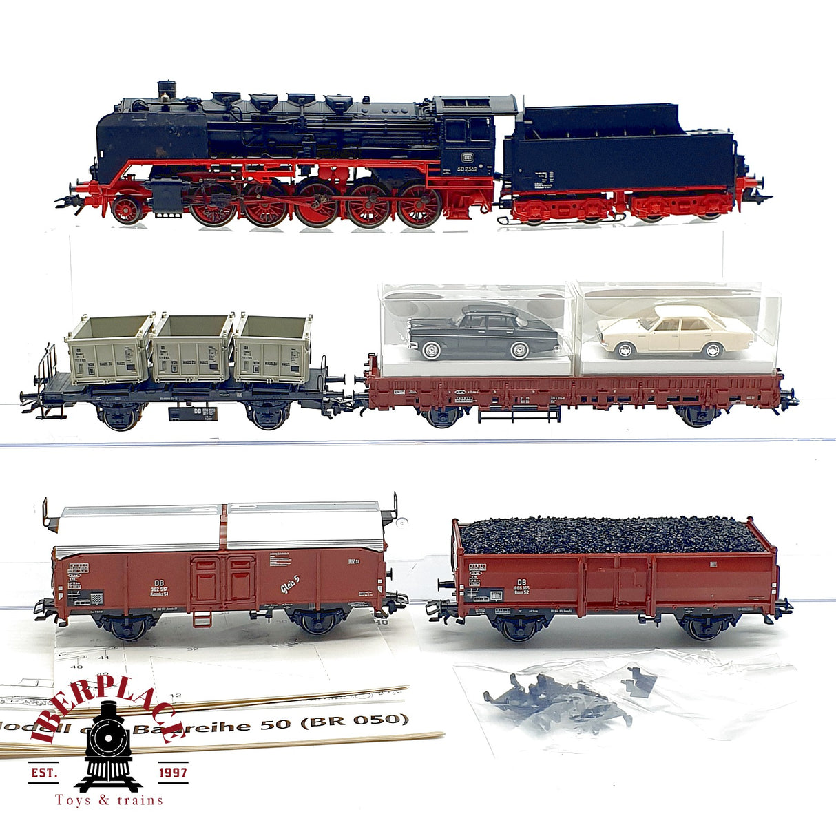 ♻️ Märklin 29820 set Locomotora Digital BR 50 DB Ep III con sonido vagones mercancias AC H0 1:87