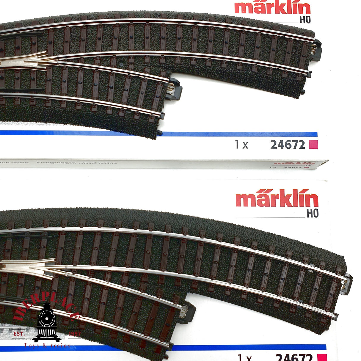 ♻️ Märklin 3x 24672 24671 desvió curvo izquierda y derecha sistema C H0 escala 1:87 E20